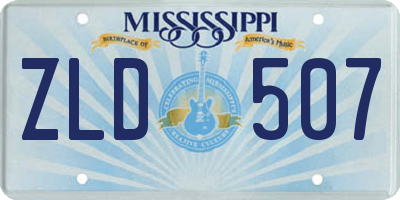 MS license plate ZLD507