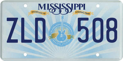 MS license plate ZLD508