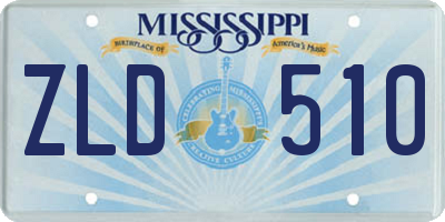 MS license plate ZLD510