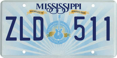 MS license plate ZLD511