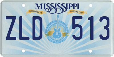 MS license plate ZLD513