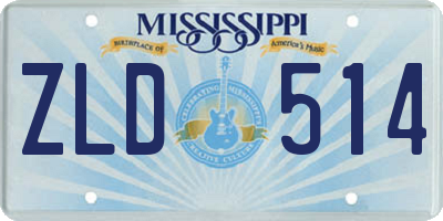 MS license plate ZLD514