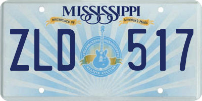 MS license plate ZLD517