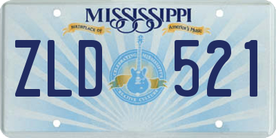 MS license plate ZLD521