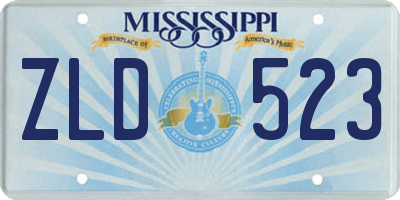 MS license plate ZLD523