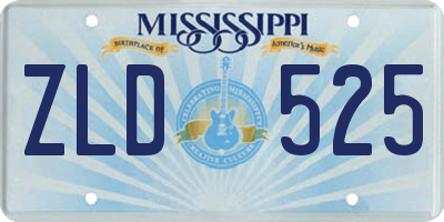 MS license plate ZLD525