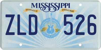 MS license plate ZLD526