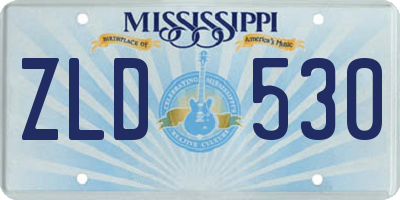 MS license plate ZLD530
