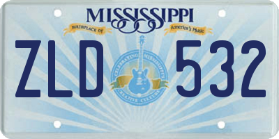 MS license plate ZLD532