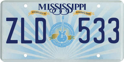 MS license plate ZLD533