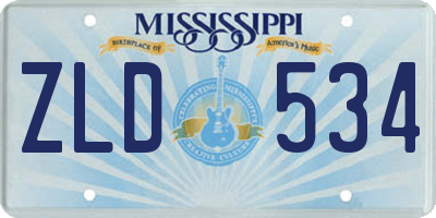 MS license plate ZLD534