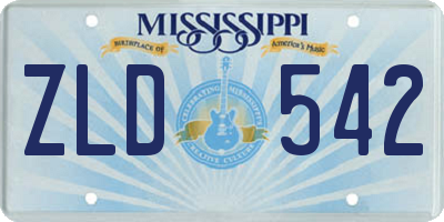 MS license plate ZLD542