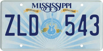 MS license plate ZLD543