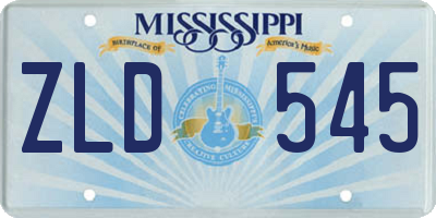MS license plate ZLD545
