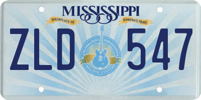 MS license plate ZLD547