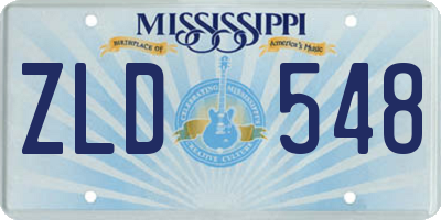 MS license plate ZLD548