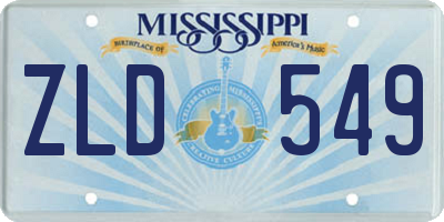 MS license plate ZLD549