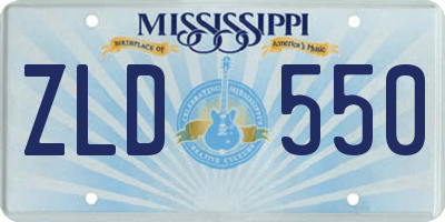 MS license plate ZLD550
