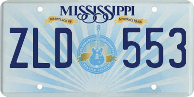 MS license plate ZLD553