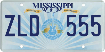 MS license plate ZLD555