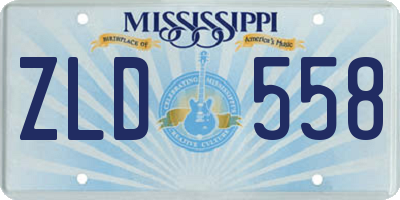 MS license plate ZLD558
