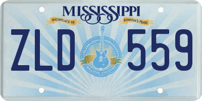 MS license plate ZLD559