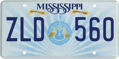 MS license plate ZLD560