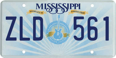 MS license plate ZLD561