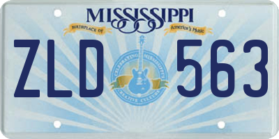 MS license plate ZLD563