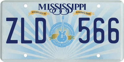 MS license plate ZLD566