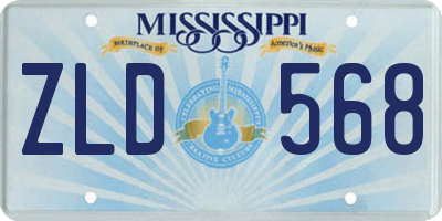MS license plate ZLD568