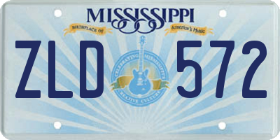 MS license plate ZLD572