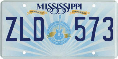 MS license plate ZLD573