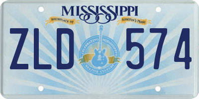 MS license plate ZLD574