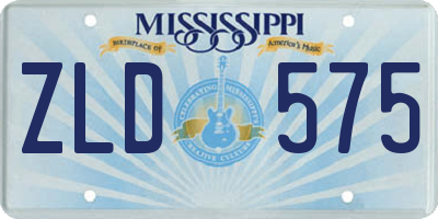 MS license plate ZLD575