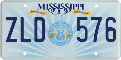MS license plate ZLD576