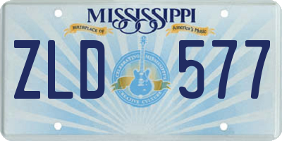 MS license plate ZLD577
