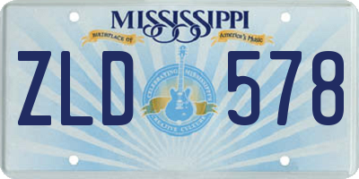 MS license plate ZLD578