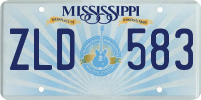 MS license plate ZLD583
