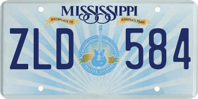 MS license plate ZLD584