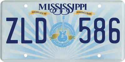 MS license plate ZLD586
