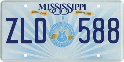 MS license plate ZLD588