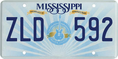 MS license plate ZLD592