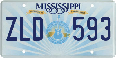MS license plate ZLD593