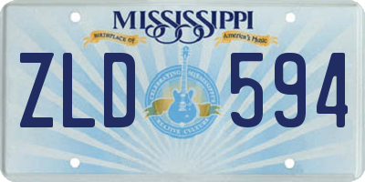 MS license plate ZLD594