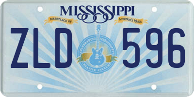 MS license plate ZLD596