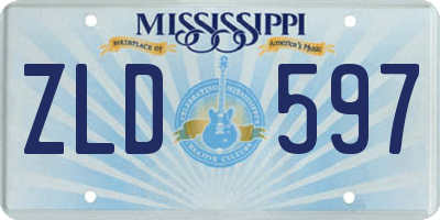 MS license plate ZLD597