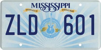 MS license plate ZLD601