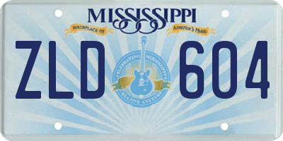 MS license plate ZLD604