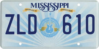 MS license plate ZLD610